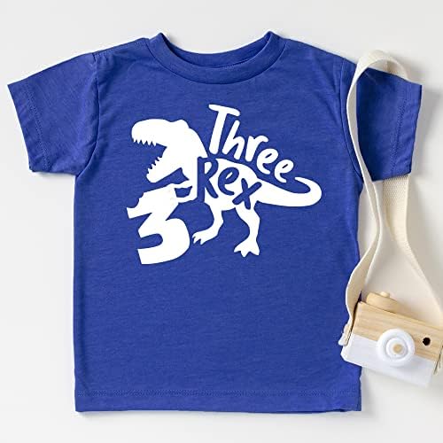 Üç Rex T-Rex Chomp 3rd Doğum Günü T-Shirt ve Raglans için Bebek Kız ve Erkek Üçüncü Doğum Günü Kıyafet