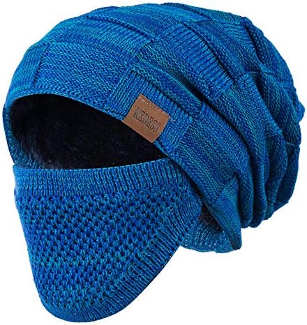 REDESS Bere Şapka Erkekler ve Kadınlar için Kış Sıcak Şapka Örgü Hımbıl Kalın Kafatası Kap yüz kapatma