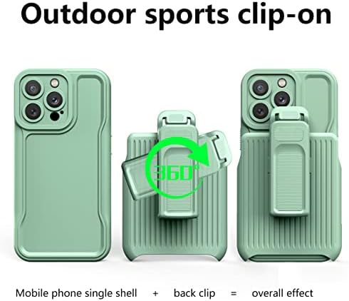 Telefon Flip Kılıfları iPhone 13 Pro Max ile Uyumlu Klipsli 6,7 inç Kılıf, Dahili 360°Döndürmeli Halka Standı Kılıf