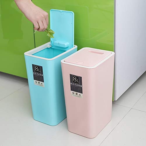 BBSJ Yaratıcı Moda Plastik çöp tenekesi 8L / 12L Presleme Kapağı Tipi Mutfak çöp kutusu Oturma Odası Tuvalet Çöp ofis
