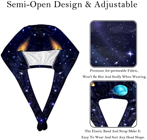 2 Adet Unisex Kabarık Kapaklar Düğmeleri ile Kravat Geri Kapaklar Ter Bandı ile Kadın Erkek, uzay Galaxy Evren Gezegenler