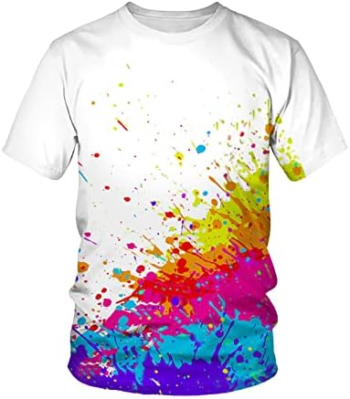 Erkekler Tee Gömlek Unisex Günlük T-Shirt Renkli Grafik Kravat Boya Kısa Kollu Üstleri Artı Boyutu Yaz Casual Slim