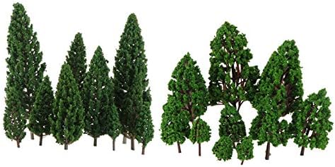 SEWACC yılbaşı dekoru 22 adet Karışık Model Ağaçları Mini Diorama Ağaçları Tren Manzara Manzara Minyatür Demiryolu